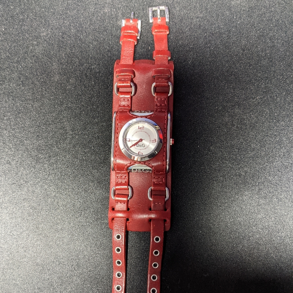 Dolce & Gabbana Woman's Genuine Leather Watch Red